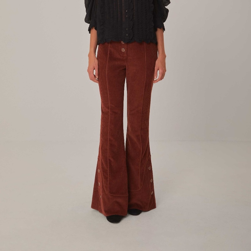 NWT FARM Rio Brown Flare Pants